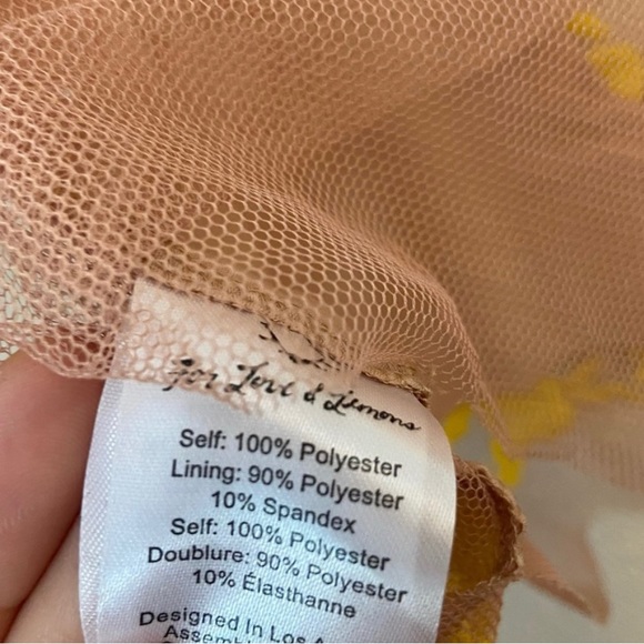 For Love and Lemons x Revolve embroidered Luau Crop Top in Primrose & Nude - Picture 6 of 7